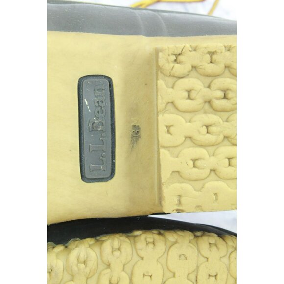 LL Bean Brown Leather Round Toe Insulated Ankle Lace Up Duck Boots Size 8 M - Picture 9 of 10